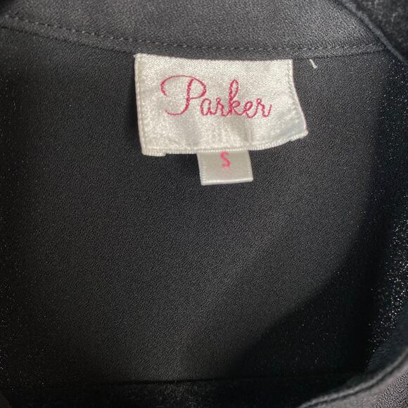 Parker genuine leather trim black shirt dress - Picture 9 of 10